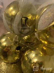 img 5 attached to Набор 76-каратных золотых небьющихся елочных украшений - рождественские декоративные подвесные шары