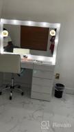 img 1 attached to Glamorous Boahaus Serena Modern Makeup Vanity With 7 Drawers, Hollywood Lights & Wide Mirror - Perfect For Bedroom! review by Alyssa Bell