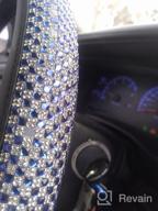 img 1 attached to Jumbo Crystal Rhinestone Steering Wheel Cover With Non-Slip Diamond Leather - Comfy And Sparkly - Universal 15 Inch - Red Color review by Adam Hogan