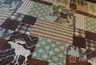 img 1 attached to Lodge Bedding Set King Size Rustic Cabin Quilts Lightweight Reversible Moose Bear Bedspread Coverlet All Season Country Forest Bedding Decor review by Jessica Clay