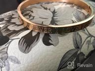 img 1 attached to JINHUI Jewelry Forever Love Gift: 18K Rose Gold/Gold/Silver Bangle Bracelet with Heart Pendant and Engraved Love Letters for Women - Size 6.5'' review by Freddy Hammonds