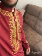 img 1 attached to Gold Printed Dashiki Shirt For Men - Traditional African Style With Luxury Metallic Details By LucMatton review by Mike Malvo