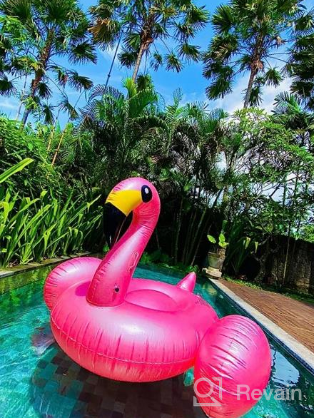 img 1 attached to Jasonwell Flamingo Pool Float: Giant Inflatable Raft With Fast Valves For Summer Beach And Swimming Fun. Perfect Pool Floatie Lounge For Adults And Kids, Ideal For Party Decorations And Toys. review by Jason Vigen