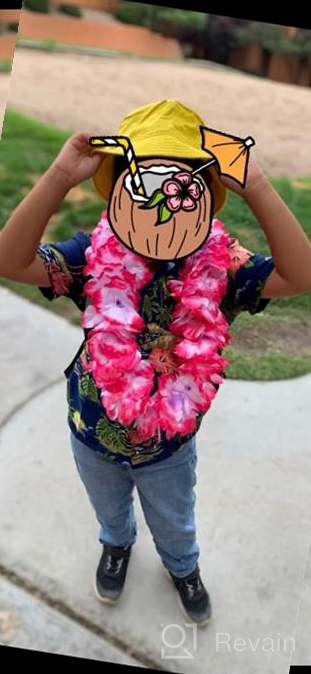 img 1 attached to Holiday Boys' Clothing and Tops: Hawaiian Shirts featuring Scenic Flamingo Prints, Tees & Shirts review by Troy Coskillas