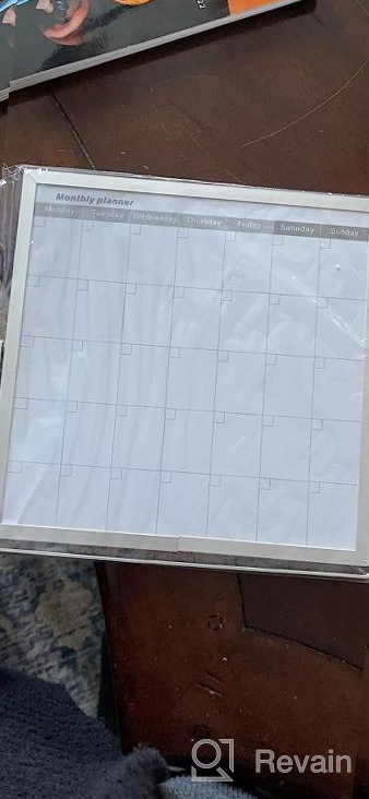 img 1 attached to MAKELLO Double-Sided Portable Whiteboard Calendar With Stand - Compact 10X10 Inch Weekly Planner For Home, Office, And School Use review by Terry Gernes