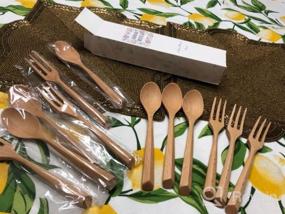 img 8 attached to ADLORYEA Wooden Forks And Spoons Set - 6 Piece Natural Utensils For Pasta, Dinner, Tea, Salad Desserts, And More
