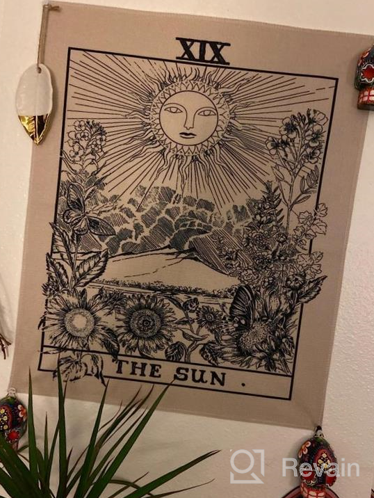 img 1 attached to 🌙 AWAYTR Set of 3 Tarot Tapestry Wall Hanging Decor - Star, Sun, and Moon Tarot Card Tapestries - Bohemian Room Decoration in Black and White - 20x16 inches review by Gary Zielinski