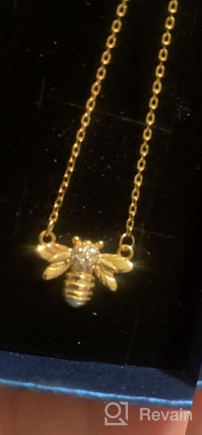 img 1 attached to Sterling Silver Bee Gold Coin Pendant Choker Necklace with Crystal CZ Diamond - Perfect Gift for Women, Teen Girls, and BFFs! review by Victor Shepherd