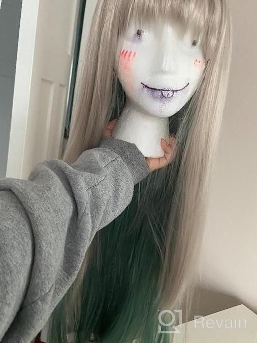 img 1 attached to Silver Grey And Green Yashiro Nene Cosplay Wig — Toilet-Bound Hanako-Kun Anime Hair For Women, Perfect For Halloween - By C-ZOFEK review by Jason Hill