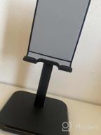 img 1 attached to Compatible Cell Phone Stand Holder For Desk - Fits All Smart Phones | Apiker, Black review by Zachary Cha