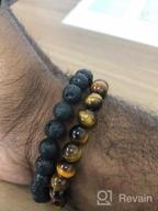 img 1 attached to Couples Bracelet Set: MengPa Lava Rock Beaded Bracelets For Men And Women, Stylish Stone Jewelry review by Melissa Dallich