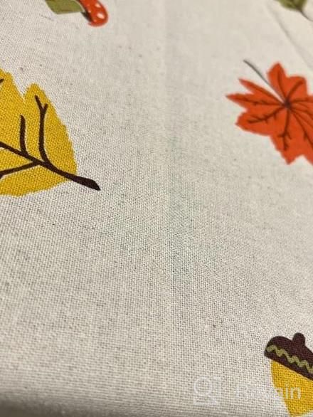 img 1 attached to Folkulture 100% Cotton Fall Table Cloth Square 60X60 Farmhouse Boho Floral Dining Cover - Leaves Design For Fall Decorations review by Cristina Zane