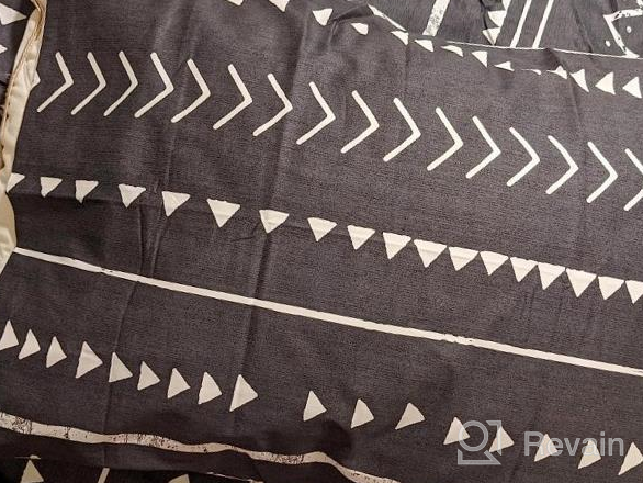 img 1 attached to AMWAN Cotton Full Bedding Sets Grey Geometric Duvet Cover Queen Grid Plaid Comforter Cover Geometric Bedding Set For Boys Men 1 Duvet Cover With 2 Pillowcases Geometric Bedding Collection review by Patrick Brinson