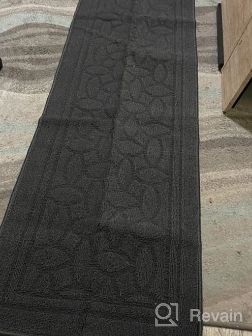 img 1 attached to Non-Skid Brown Kitchen Runner Rug - 18"X59" - Machine Washable, Easy To Clean Kitchen Floor Mat By Color G review by Jennifer Manning