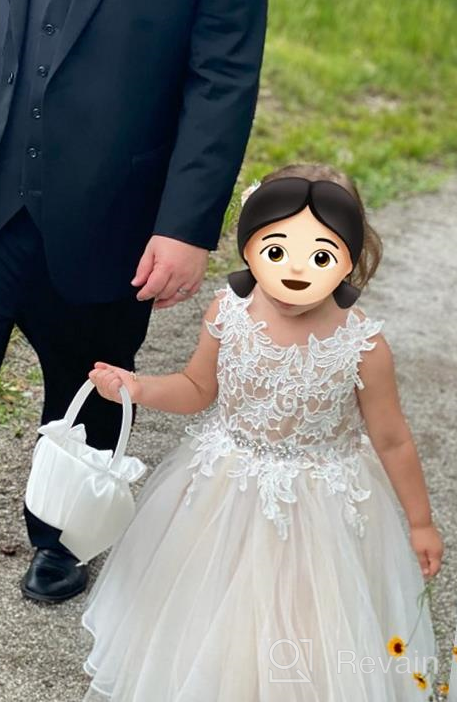 img 1 attached to Miama Lace Tulle Straps Wedding Flower Girl Dress with Pluviophily Jr. Bridesmaid Dress review by Marc Farrell