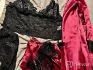 img 1 attached to LYANER 4-Piece Satin Sleepwear Set With Floral Lace Trim Cami And Robe For Women review by Chris Kaul