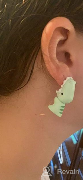 img 1 attached to Polymer Clay Handmade Cute Stud Earrings for Women 🌸 and Girls – 3D Animal Cartoon Biting Ears Stud Earrings review by Cynthia Akobia