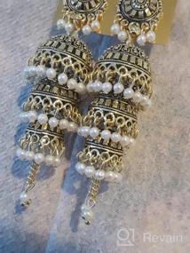 img 6 attached to 💎 Exquisite Jwellmart Bollywood Traditional Ethnic Pearl Jhumka Jhumki Earrings for Women and Girls