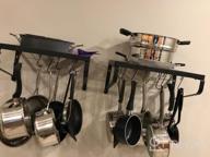 img 1 attached to Wall-Mounted Pot Rack Set Of 2 With 16 Hooks - Love-KANKEI Kitchen Organizer To Hold Cookware And Utensils - White Shelves For Easy Storage review by Kiesha Butler