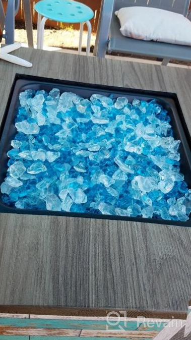 img 1 attached to High Luster Aqua Blue Fire Glass For Fireplaces, Fire Pits, And Landscaping - 10 Pounds Of Mr. Fireglass 1/2-Inch Polygon Glass review by Saumeen Shamoon