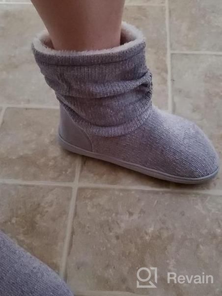 img 1 attached to Cozy Women'S Chenille Knit Slipper Boots With Plush Fleece And Memory Foam For Ultimate Comfort At Home review by Harry Ashcraft