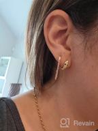 img 1 attached to 14K Gold Plated Tiny Hoops: Dainty & Minimalist Geometric Huggie Earrings for Her - Hypoallergenic & Beach-Ready Fashion Jewelry. review by Joyce Keesling