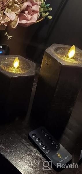 img 1 attached to Create A Cozy Atmosphere With Luminara Hexagon Flameless Moving Flame Candles - Set Of 2 (Black) review by Mike Ken