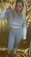 img 1 attached to Women'S 2-Piece High Waist Yoga Leggings & Long Sleeve Crop Top Activewear Set By FeelinGirl. review by Ken Cudal