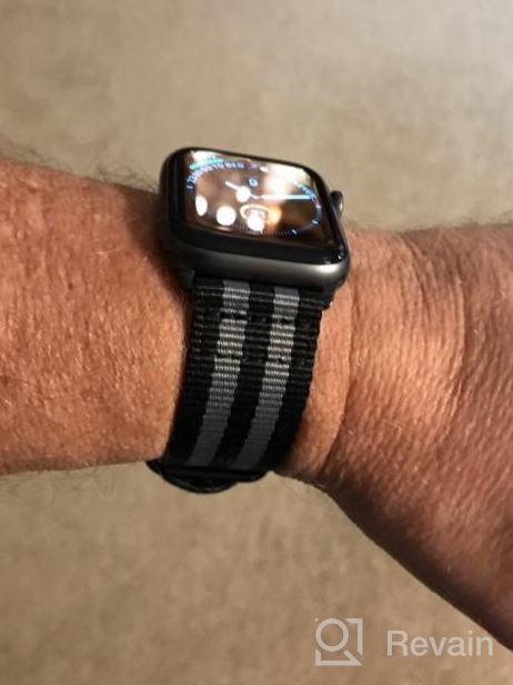 img 1 attached to Extra Large Olive Nylon Replacement Watch Band By CARTERJETT - Compatible With Apple Watch Series 8/7/6/5/4/3/2/1 & SE - 45Mm/44Mm/42Mm XXL Army Green Sport Strap review by Chris Crisler