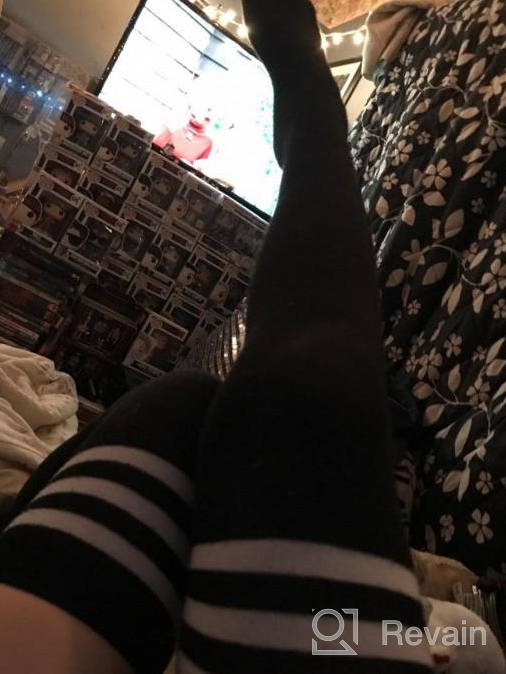 img 1 attached to Striped Thigh High Socks For Women: Comfortable And Cosplay-Ready review by Cedric Edwards