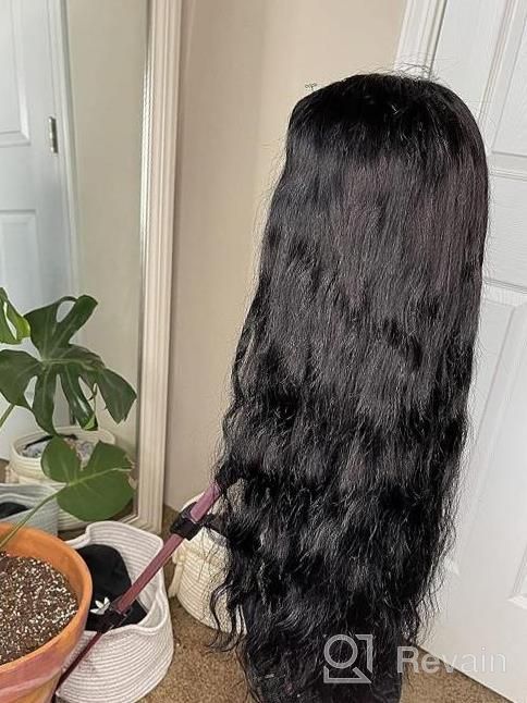 img 1 attached to ALLRUN Straight Hair Bundles With Frontal 13×4 Brazilian Straight Human Hair 3 Bundles With Ear To Ear Lace Frontal Unprocessed Virgin Hair Natural Black Color(16 18 20+14Lace Frontal) review by Brian Page