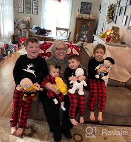 img 6 attached to CARETOO Christmas Family Pajamas Set - Long Sleeve Reindeer Plaid PJs With Striped Kids Homewear For Holiday Sleepwear
