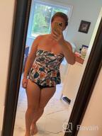 img 1 attached to Floral Print Tummy Control Tankini Set: ADOME Women'S Swimwear With Ruffle Halter In XS-3XL review by Tim Thuss