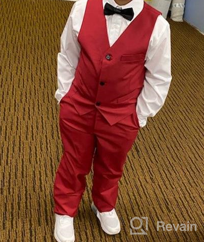 img 1 attached to 🕴️ Stylish and Sophisticated: Yuanlu Formal Tuxedo Suits Blazer for Boys review by Cameron Rosa