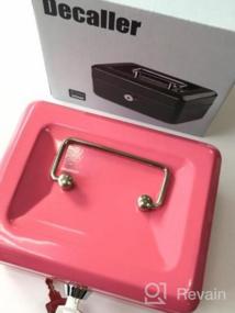 img 6 attached to Metal Cash Box With Key Lock, Secure Money Tray, Pink Color, Dimensions 7.8" X 6.8" X 3.6" By Decaller