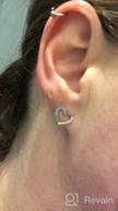 img 1 attached to Qings Rainbow Heart Shaped Stud Earrings: 🌈 Hypoallergenic & Stylish Jewelry for Women and Teen Girls review by Chantelle Mills