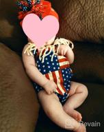 img 1 attached to 4Th Of July Baby Girl Outfit USA Flag Stars Stripes Romper Headband Newborn Infant review by Will Carey
