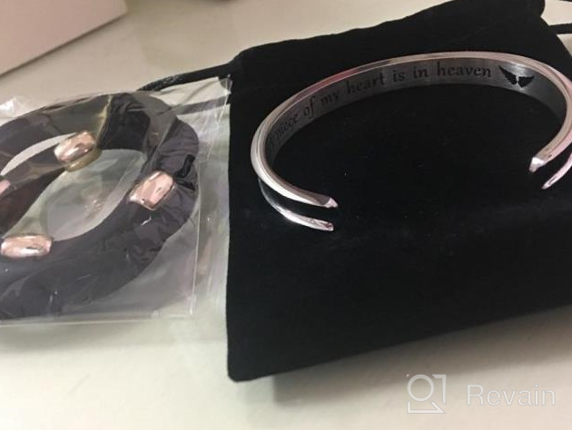 img 1 attached to WUSUANED Memorial Bracelet: A Touching Sympathy Gift for Girls - Heartfelt Jewelry review by Dhoal Black