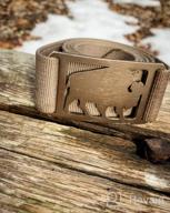 img 1 attached to Premium Salmon Belts with Stylish Steel Buckle - Durable Nylon Men's Accessories review by Trey Gilbert