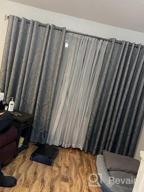 img 1 attached to DWCN Grey Ombre Floral Print Living Room Curtains - Thermal Insulated, Energy Saving Window Panels Grommet Top Set Of 2 (52X96 Inches) review by Heather Johnson