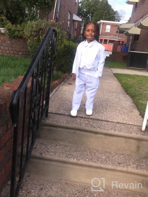 img 1 attached to 👔 Stylish and Sophisticated: OLIVIA KOO Boys Classic Tuxedo for Boys' Clothing review by Derick Carpenter