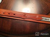 img 1 attached to Handcrafted Western Ranger Belt - Floral Tooled Basketweave Design - Genuine Full Grain Leather - Made In The USA review by John Reese
