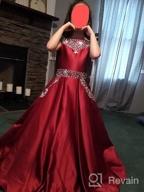 img 1 attached to Stunning Junguan Princess Birthday Burgundy Girls' Dresses: Trendy Shoulder Clothing review by Gary Ferguson