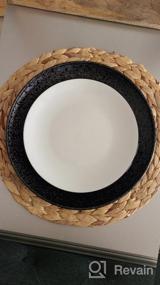 img 7 attached to Stylish YOLIFE 8 Inch Porcelain Salad Plates Set Of 6 - Perfect For Desserts, Appetizers & More With Elegant Black Edge Design