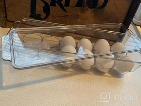 img 5 attached to Прозрачный держатель для яиц в холодильнике на 18 яиц, контейнер для яиц Ambergron для холодильника, решение для хранения на кухне