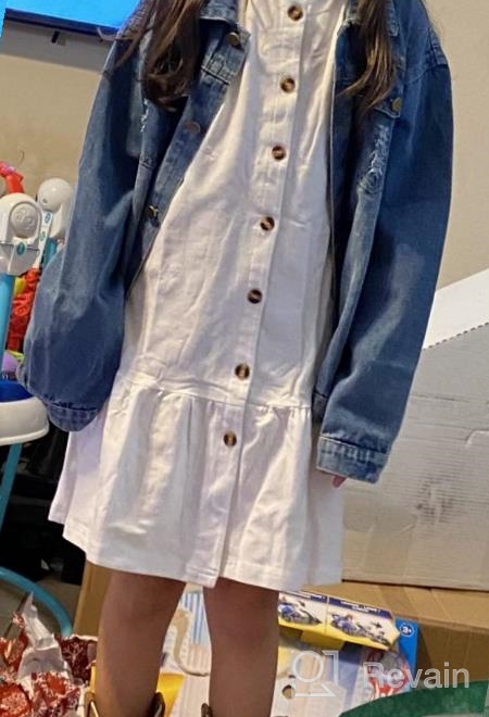 img 1 attached to 🧒 Oversize Denim Jackets for Kids Girls, Loose Classic Coats, Jeans Tops, Casual Outerwear for Children Boys, Teen Outfit, 5-14 Years review by Jason Burnside