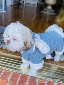 img 5 attached to Уютный меховой малыш с милой пижамой для собачки в стиле кролика SGQCAR - Зимняя теплая одежда для домашних животных для маленьких и средних собак и кошек