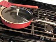 img 1 attached to Ninja CW102RD NeverSticking Premium PossiblePan Set - Including 4-Quart Capacity Pan, Glass Lid, Steamer/Strainer Basket, & Integrated Spatula review by John Camelio