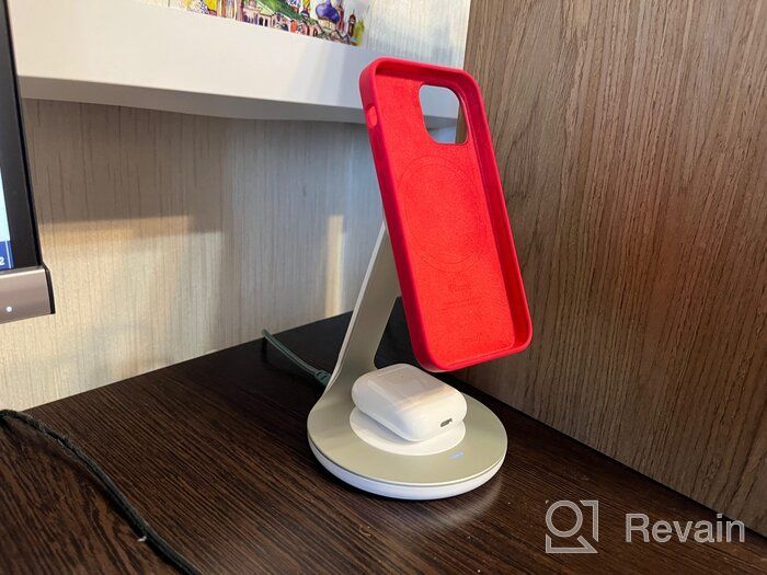 img 1 attached to 📲 Anker Wireless Charger PowerWave Magnetic Stand - 2-in-1 Charging Station with 5ft USB-C Cable for iPhone 12/12 Pro/12 Pro Max/12 Mini/AirPods Pro (Adapter Not Included) review by Seo Jun Seog ᠌