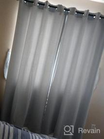 img 6 attached to Thermal Blackout Curtains For Living Room - MIUCO Greyish White Panels With Grommet Design And Tie Backs, Set Of 2 - 52X84 Inches